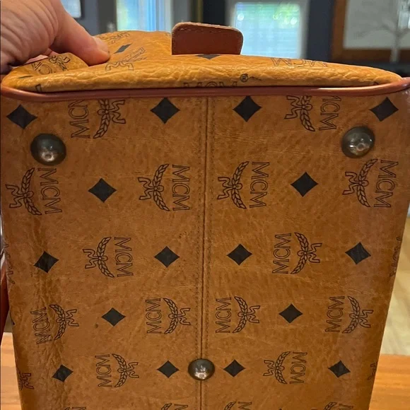 MCM Cognac Monogram Satchel - Picture 6 of 15